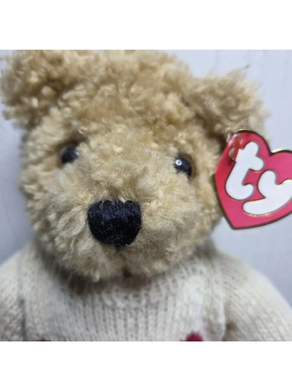Vintage TY Baby Curly Teddy Bear Plush Brown 1992 Collectible w/ Tags 90s